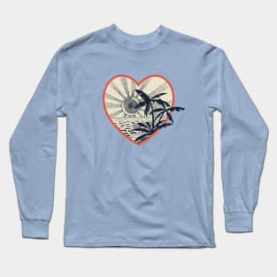 Sunset on tropical island (vintage coloured) Long Sleeve T-Shirt